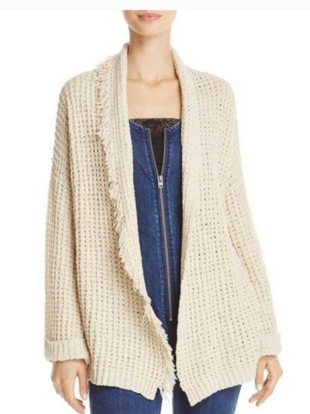 Free People I’ll Be Around Silk Blend Knit Cardigan, Chunky, Size XS